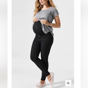 Blanqi Maternity Belly Support Skinny Jeans Black Clean Wash Comfort Casual 6